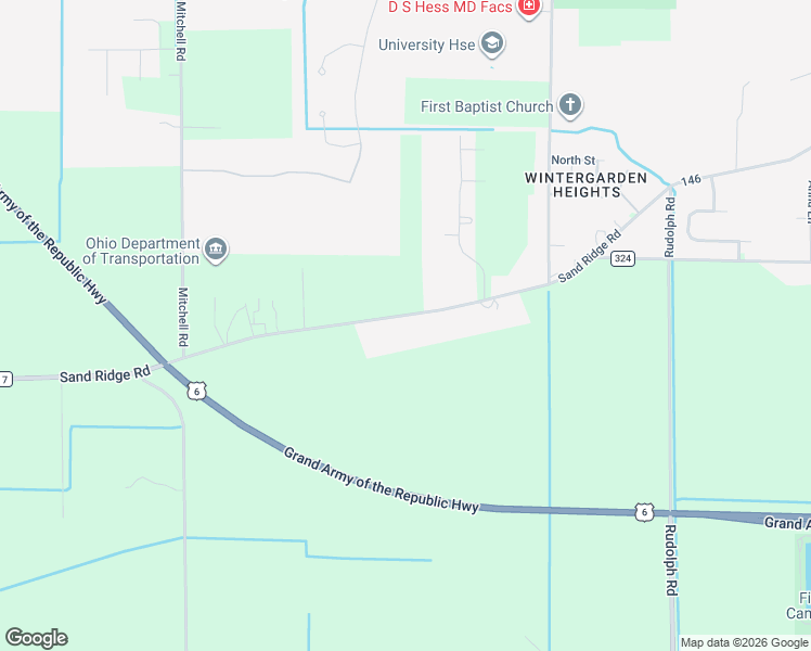 map of restaurants, bars, coffee shops, grocery stores, and more near 14543 Township Highway 7 in Bowling Green