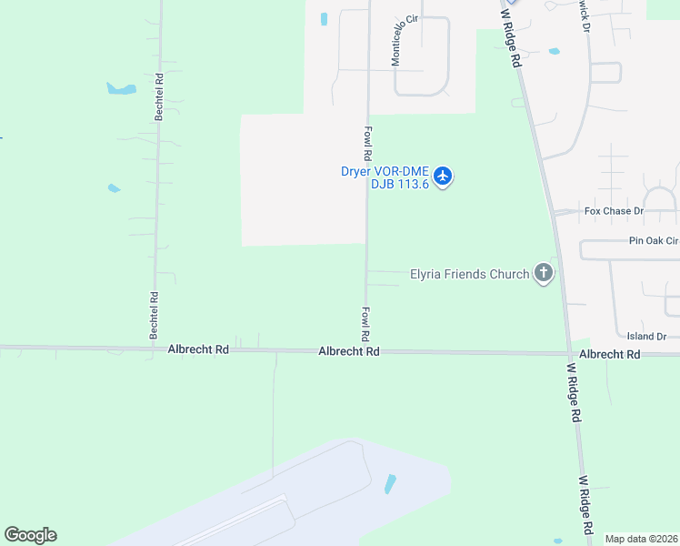 map of restaurants, bars, coffee shops, grocery stores, and more near 9372 Fowl Road in Elyria