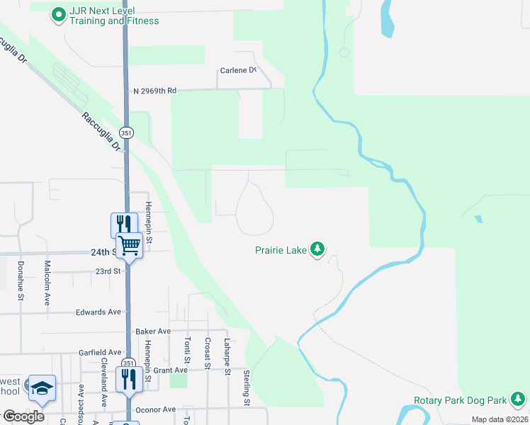 map of restaurants, bars, coffee shops, grocery stores, and more near 115 Vermilionvue Trce in LaSalle