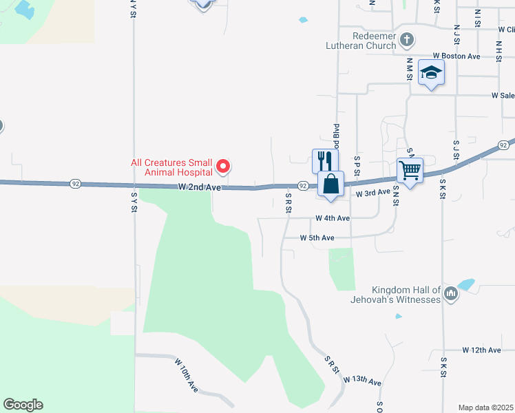 map of restaurants, bars, coffee shops, grocery stores, and more near 2010 West 4th Avenue in Indianola