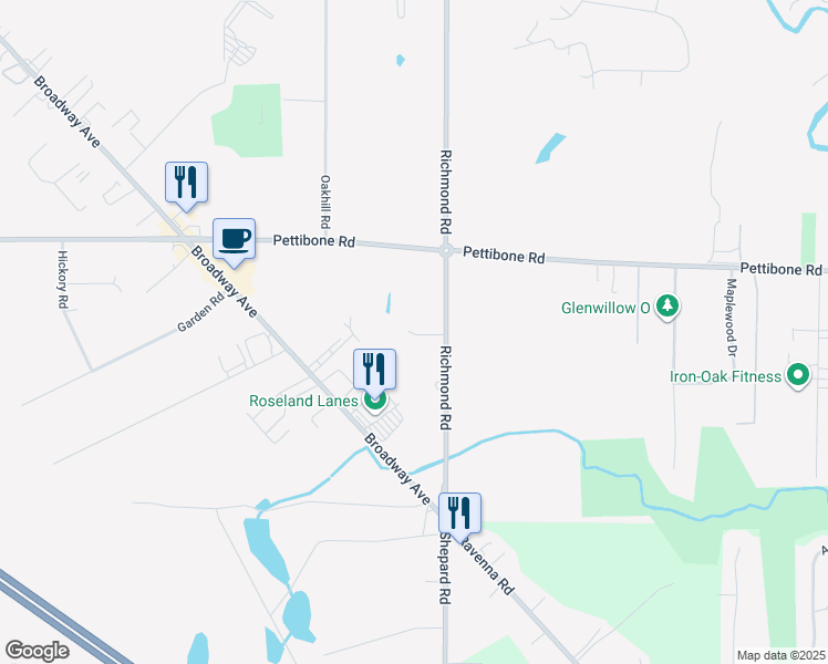 map of restaurants, bars, coffee shops, grocery stores, and more near 7562 Richmond Road in Bedford