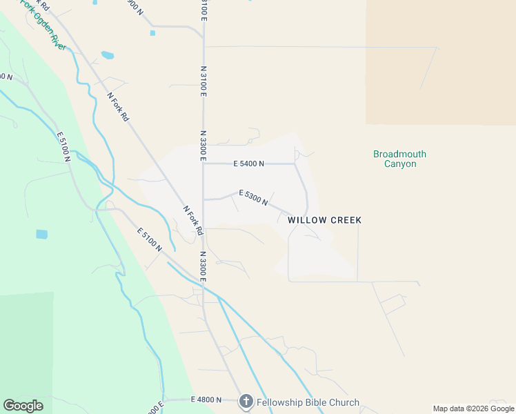 map of restaurants, bars, coffee shops, grocery stores, and more near East 5300 North in Liberty