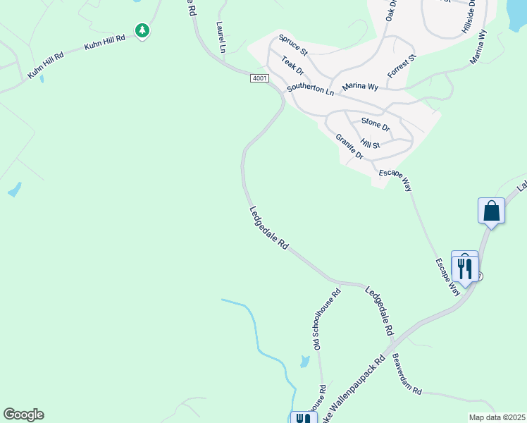 map of restaurants, bars, coffee shops, grocery stores, and more near 167 Ledgedale Road in Greentown