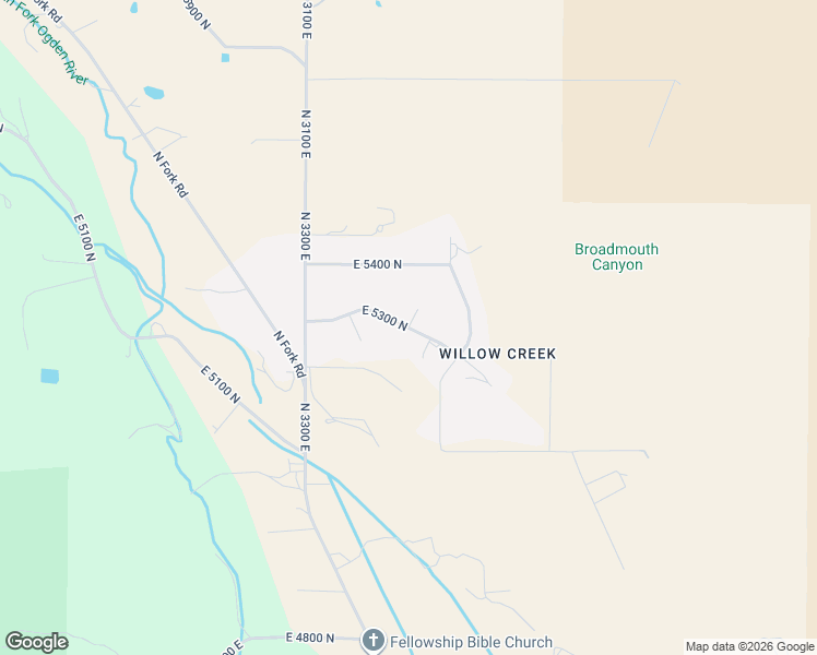 map of restaurants, bars, coffee shops, grocery stores, and more near East 5300 North in Liberty