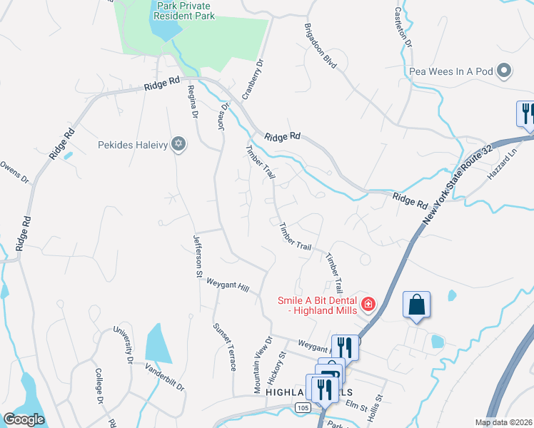 map of restaurants, bars, coffee shops, grocery stores, and more near 15 Butternut Court in Woodbury