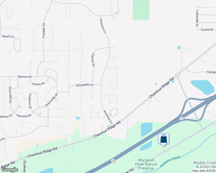 map of restaurants, bars, coffee shops, grocery stores, and more near 9130 Stonegate Circle in North Ridgeville