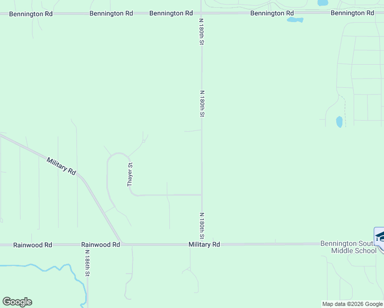 map of restaurants, bars, coffee shops, grocery stores, and more near 10510 North 180th Street in Bennington