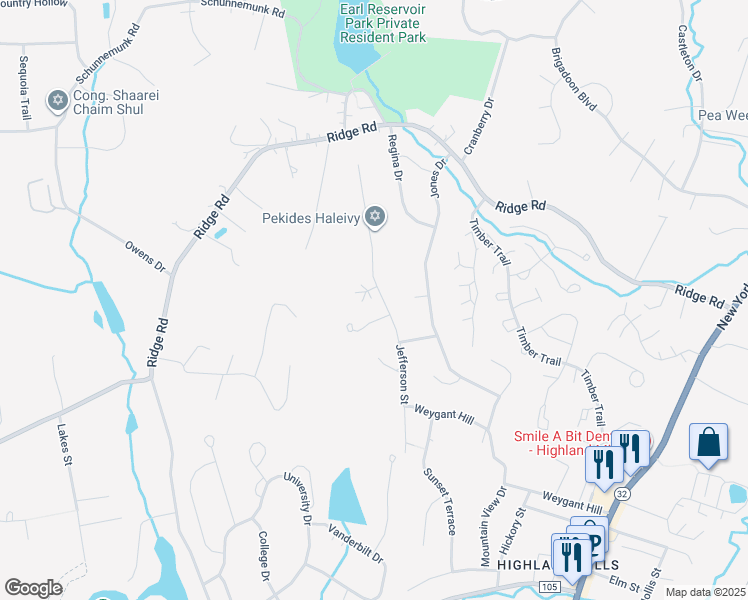 map of restaurants, bars, coffee shops, grocery stores, and more near 63 Jefferson Street in Woodbury
