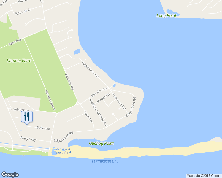 map of restaurants, bars, coffee shops, grocery stores, and more near 63 Edgartown Road in Tisbury