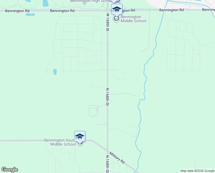 map of restaurants, bars, coffee shops, grocery stores, and more near 10723 North 168th Street in Bennington