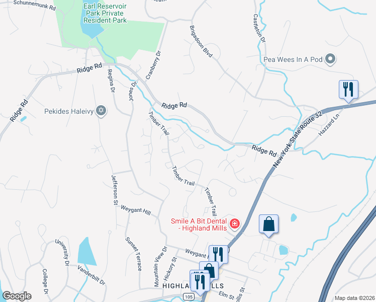 map of restaurants, bars, coffee shops, grocery stores, and more near 14 Walnut Way in Woodbury