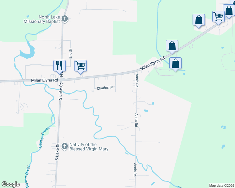 map of restaurants, bars, coffee shops, grocery stores, and more near 219 Charles Street in South Amherst