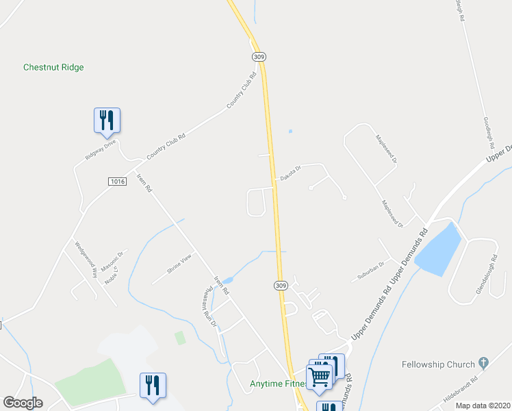 map of restaurants, bars, coffee shops, grocery stores, and more near 136 Country Village Lane in Dallas