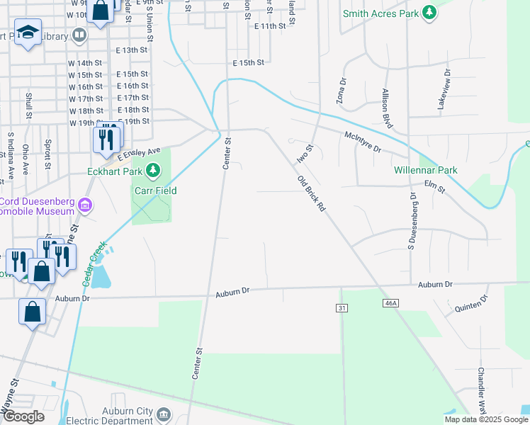map of restaurants, bars, coffee shops, grocery stores, and more near 761 Griswold Court in Auburn