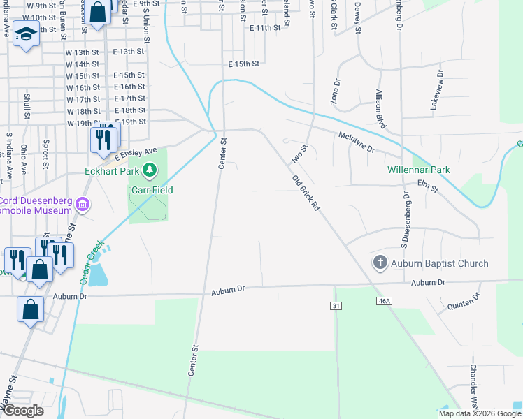 map of restaurants, bars, coffee shops, grocery stores, and more near 900 Griswold Court in Auburn