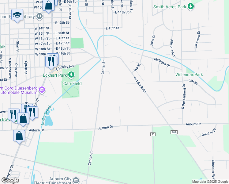 map of restaurants, bars, coffee shops, grocery stores, and more near 761 Griswold Court in Auburn