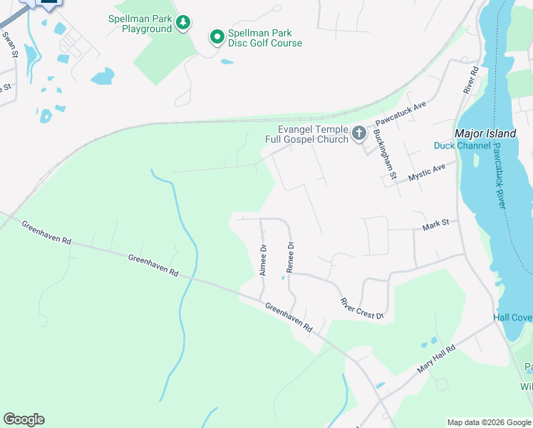 map of restaurants, bars, coffee shops, grocery stores, and more near 80 Renee Drive in Stonington