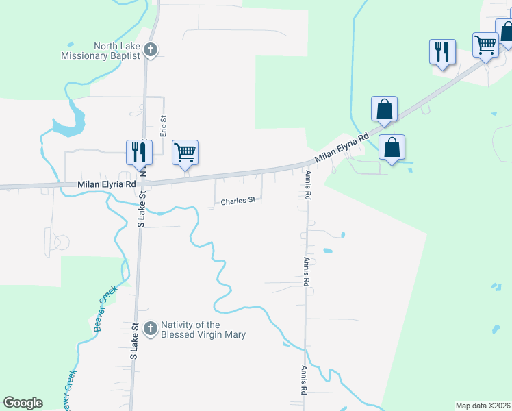 map of restaurants, bars, coffee shops, grocery stores, and more near 219 Charles Street in South Amherst