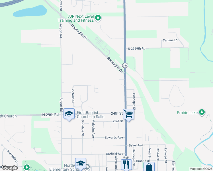 map of restaurants, bars, coffee shops, grocery stores, and more near 2705 Saint Vincent Avenue in LaSalle