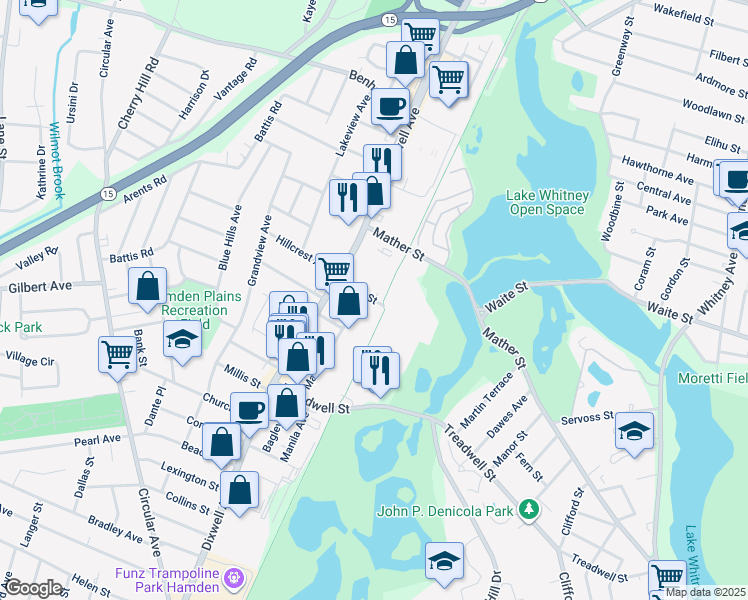 map of restaurants, bars, coffee shops, grocery stores, and more near 42 Haig Street in Hamden