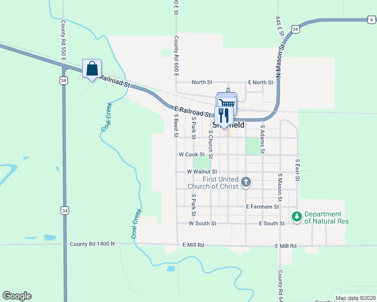 map of restaurants, bars, coffee shops, grocery stores, and more near 302 West Cook Street in Sheffield