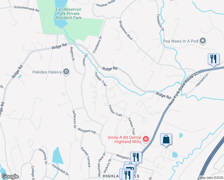 map of restaurants, bars, coffee shops, grocery stores, and more near 14 Walnut Way in Woodbury