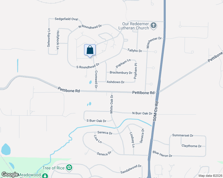 map of restaurants, bars, coffee shops, grocery stores, and more near 32849 Pettibone Rd in Solon