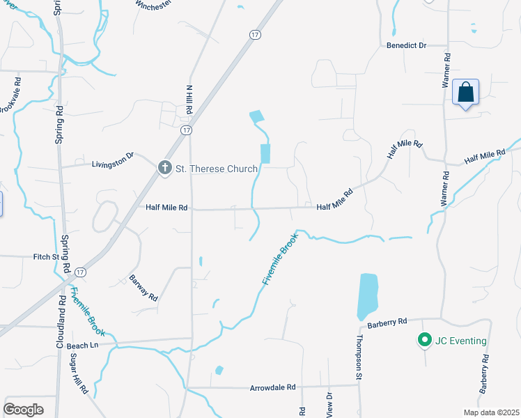 map of restaurants, bars, coffee shops, grocery stores, and more near 59 Half Mile Road in North Haven