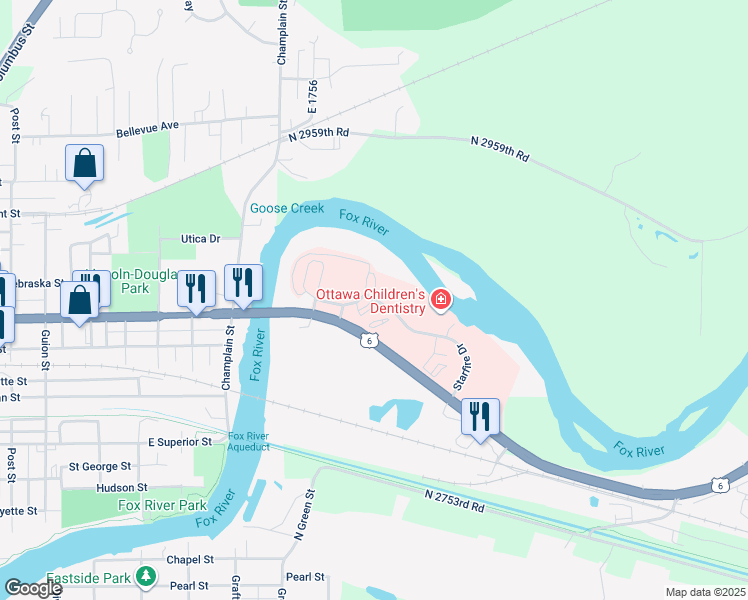 map of restaurants, bars, coffee shops, grocery stores, and more near 1201 Starfire Drive in Ottawa
