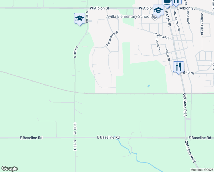 map of restaurants, bars, coffee shops, grocery stores, and more near 522 Chiswell Run in Avilla