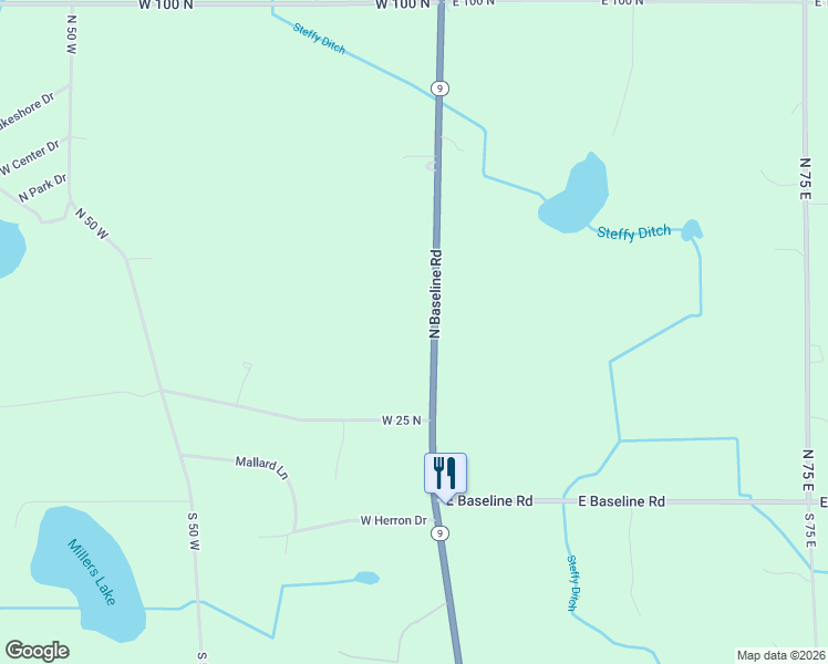 map of restaurants, bars, coffee shops, grocery stores, and more near 105-471 North Baseline Road in Albion