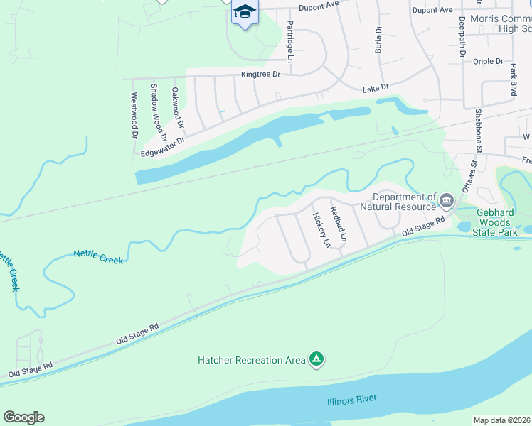 map of restaurants, bars, coffee shops, grocery stores, and more near 702 Briar Lane in Morris