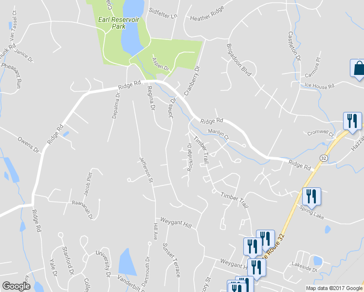 map of restaurants, bars, coffee shops, grocery stores, and more near 6 Highview Court in Woodbury