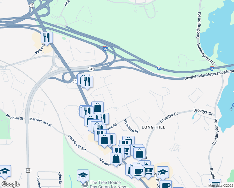 map of restaurants, bars, coffee shops, grocery stores, and more near 29 Courtland Drive in Groton