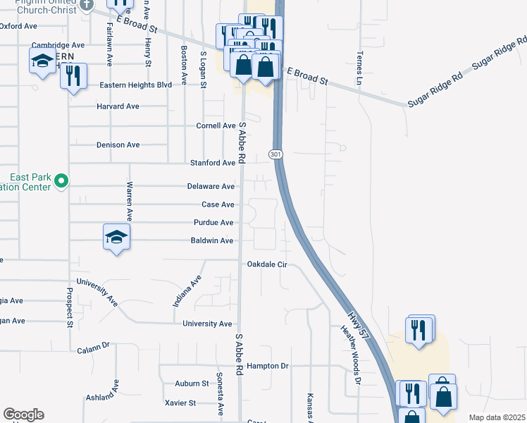 map of restaurants, bars, coffee shops, grocery stores, and more near 408 Starling Court in Elyria