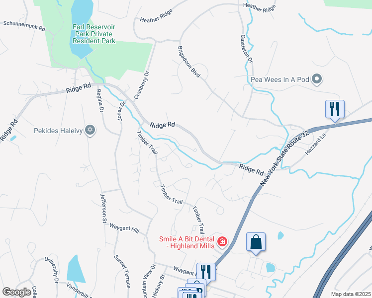 map of restaurants, bars, coffee shops, grocery stores, and more near 5 Plum Court in Woodbury