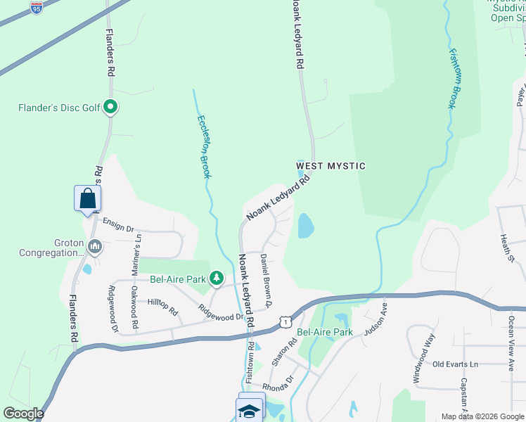 map of restaurants, bars, coffee shops, grocery stores, and more near 244 Noank Ledyard Road in Groton