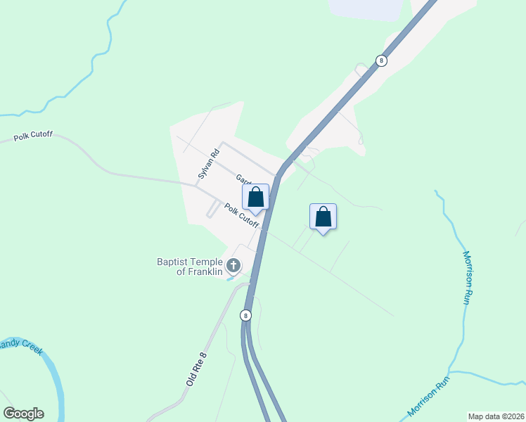 map of restaurants, bars, coffee shops, grocery stores, and more near 1668 Pittsburgh Road in Franklin