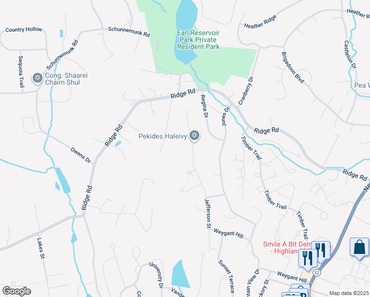 map of restaurants, bars, coffee shops, grocery stores, and more near 85 Jefferson Street in Woodbury