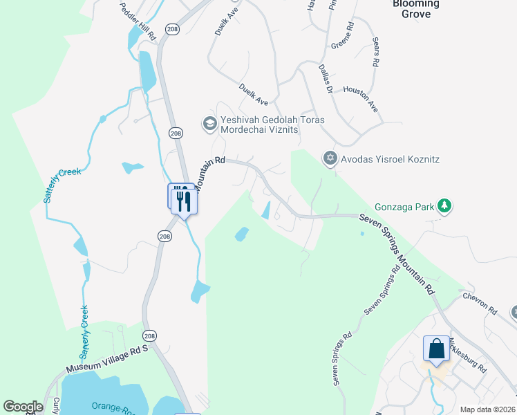 map of restaurants, bars, coffee shops, grocery stores, and more near 23 Rabbit Hill Road in Monroe