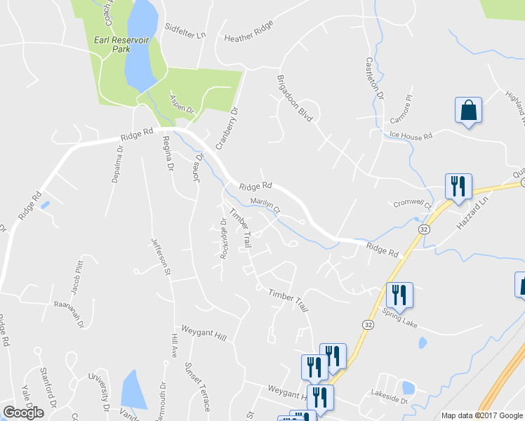 map of restaurants, bars, coffee shops, grocery stores, and more near 10 Teal Court in Woodbury