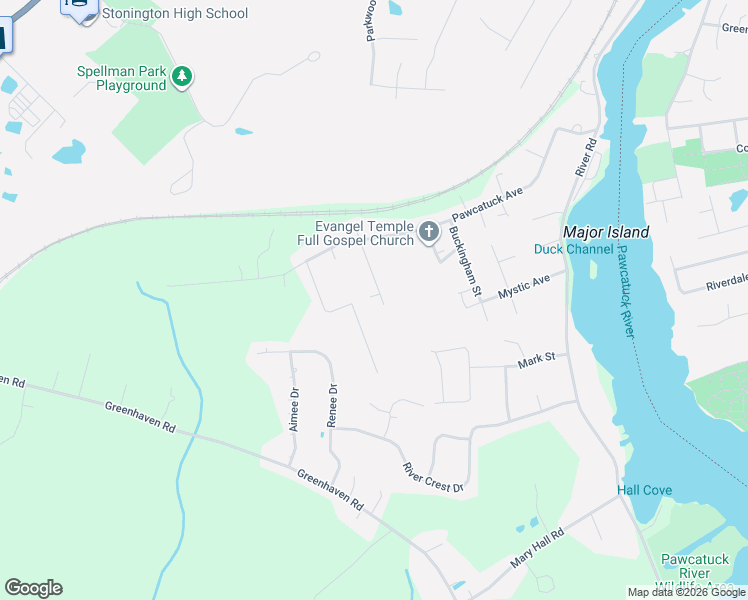 map of restaurants, bars, coffee shops, grocery stores, and more near 40 Foote Street in Stonington