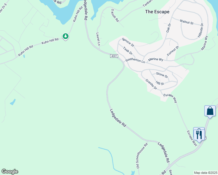 map of restaurants, bars, coffee shops, grocery stores, and more near 181 Ledgedale Road in Greentown