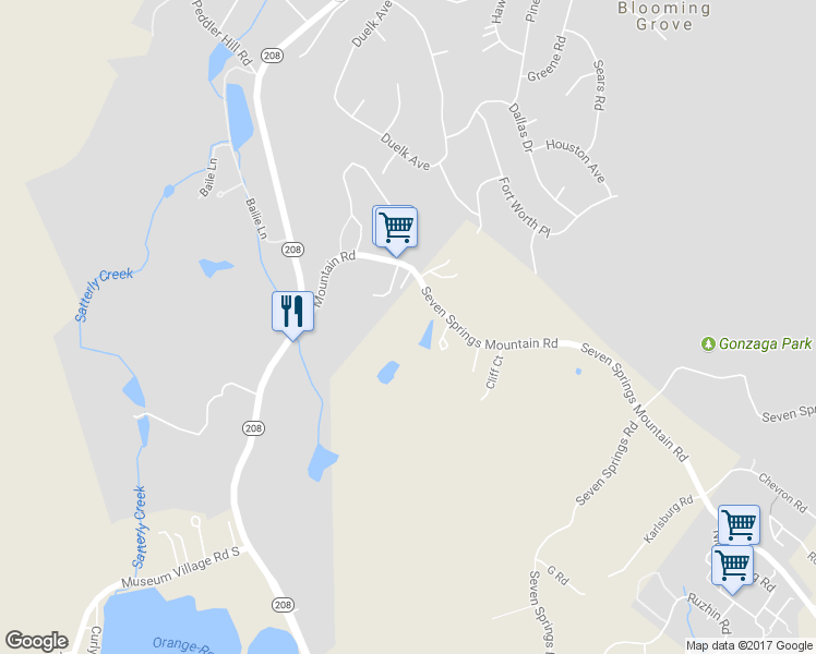 map of restaurants, bars, coffee shops, grocery stores, and more near 23 Rabbit Hill Road in Monroe