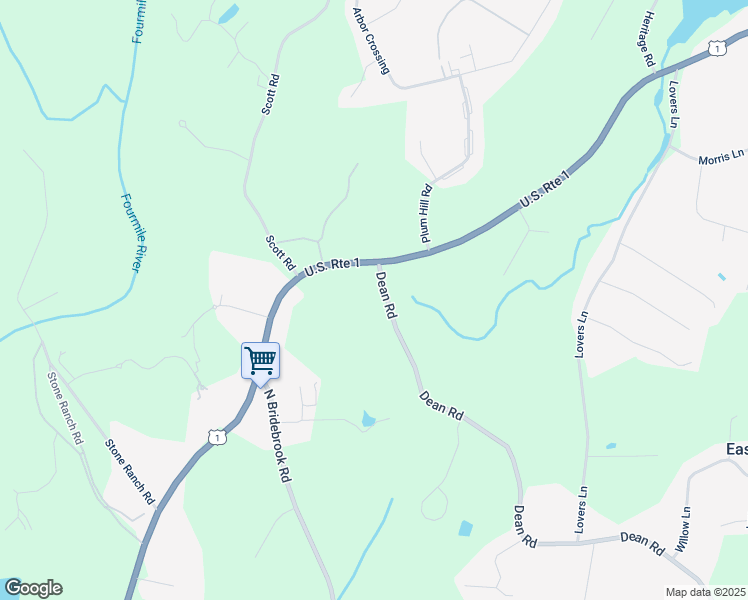 map of restaurants, bars, coffee shops, grocery stores, and more near 7 Dean Road in East Lyme