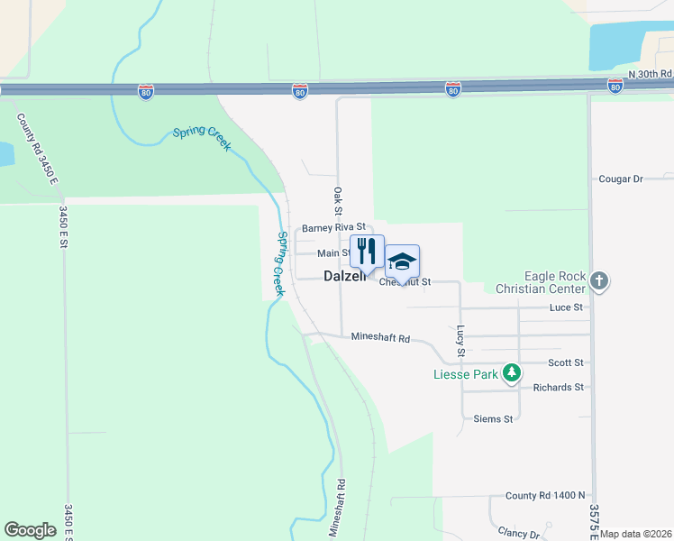 map of restaurants, bars, coffee shops, grocery stores, and more near in Dalzell