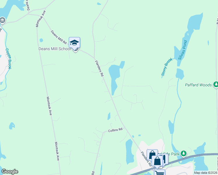 map of restaurants, bars, coffee shops, grocery stores, and more near 144 Flanders Road in Stonington