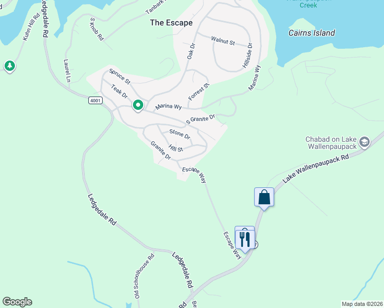 map of restaurants, bars, coffee shops, grocery stores, and more near 118-144 Granite Drive in Greentown
