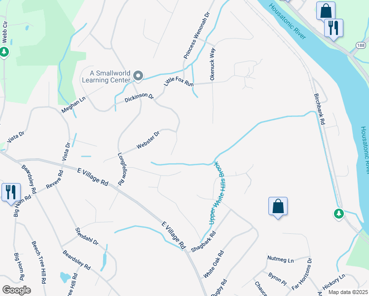 map of restaurants, bars, coffee shops, grocery stores, and more near 97 Dickinson Drive in Shelton