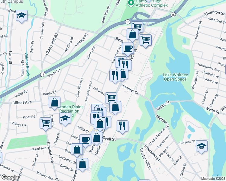 map of restaurants, bars, coffee shops, grocery stores, and more near 1676 Dixwell Avenue in Hamden
